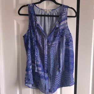 Emma & Olivia Tank Blouse Women's Medium Periwinkle, White, and Blue Size M